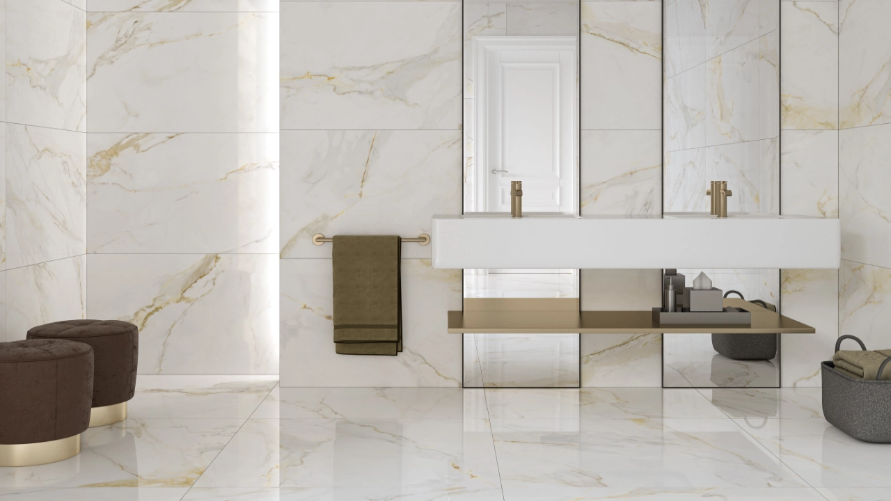 Marmor Glanz Creme Weiss Ambiente 2