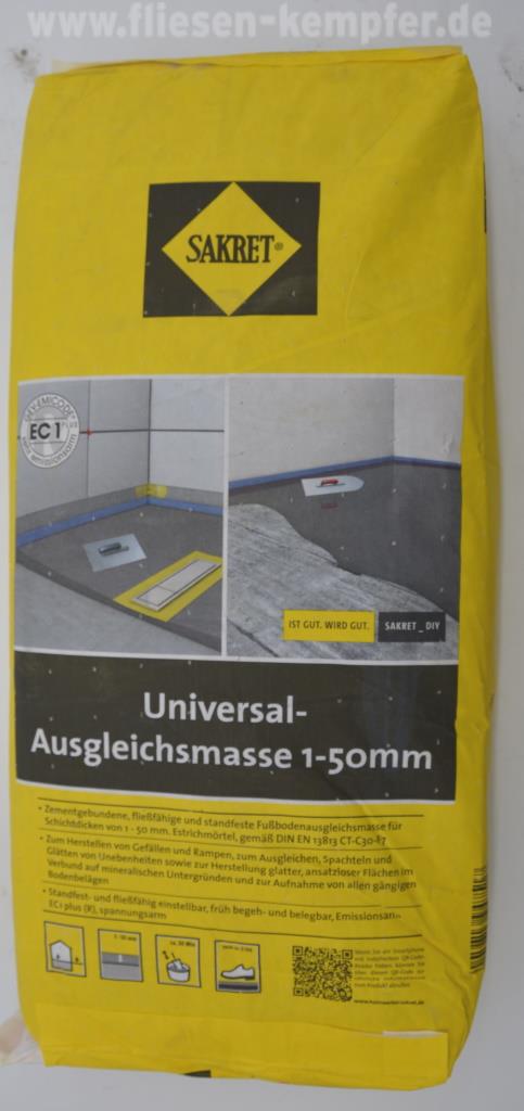 Sakret Universal-Ausgleichsmasse 25 kg 1 - 50 mm