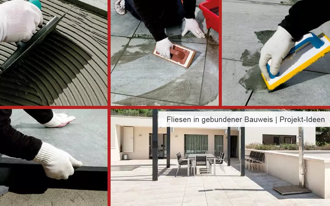 Fliesen verlegen in gebundener Bauweise